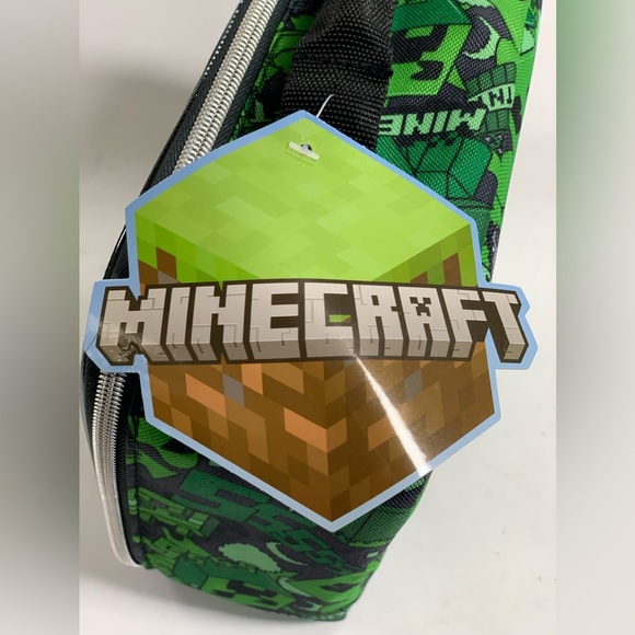 MINECRAFT CREEPER Thermos® Kids PVC-Free Insulated Lunch Box Tote Bag NWT - Picture 4 of 7